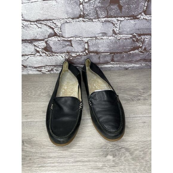 OluKai Kiele Black Leather Loafer Convertible Slip On Flats Shoes Women 9M US/39 - Picture 2 of 16